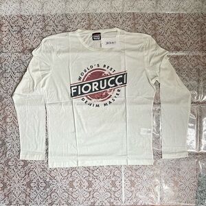 Fiorucci Cream Long Sleeve Tee Retro Logo